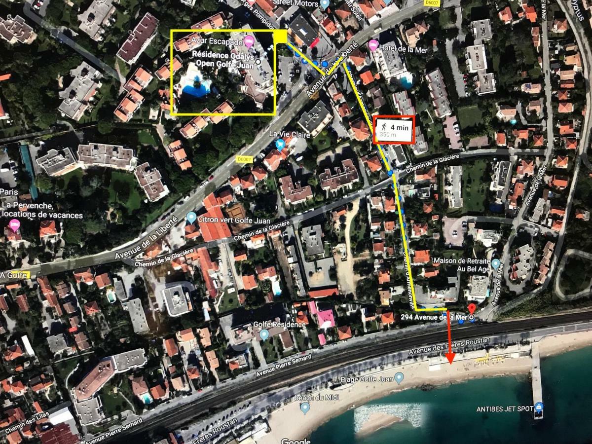 Appartement T2 De Standing Au Pied Des Plages Golfe-Juan Eksteriør bilde